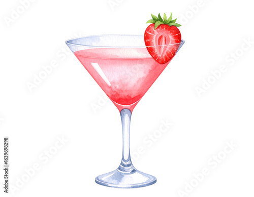 Pink Strawberry Martini: Vibrant Cocktail Photography