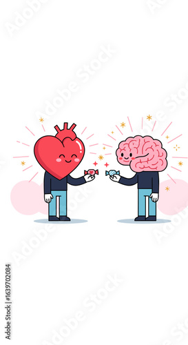 Understanding the emotional and rational aspects of decision making through the symbolism of the heart and brain