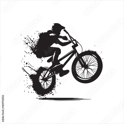 Dynamic Silhouette of a BMX Rider in MidAir 2.