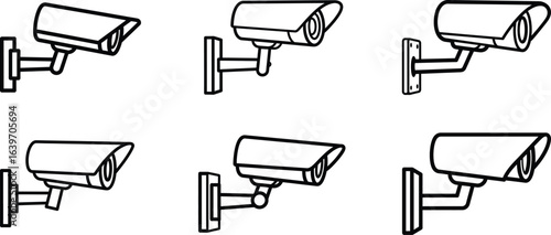 Creative camera icon design featuring a classic surveillance device with a modern vector aesthetic and vibrant color options