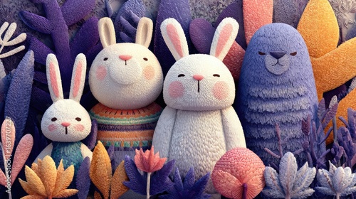 A Cartoon-Style Easter 2026 Celebration with the Bunny and Painted Eggs