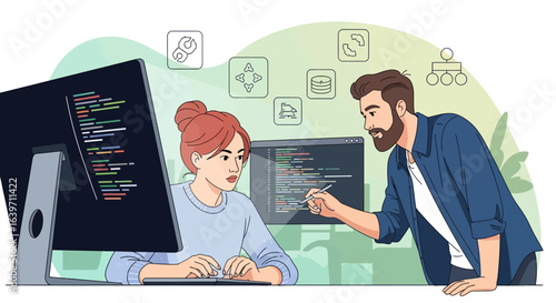 Collaborative software development and testing performed by professionals