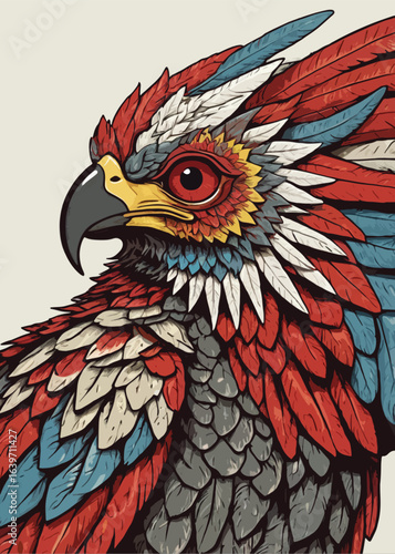 colorful Eagle Illustrator Artwork design template poster