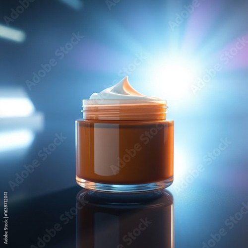 Close-up of a Cream Jar with Beauty Product Skincare, Cosmetic, and Moisturizing Cream