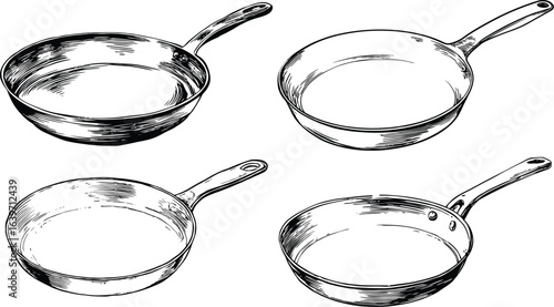 Metal frying pans, kitchenware