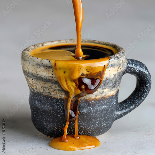 Espresso Coffee with Creamy Crema in Demitasse Cup