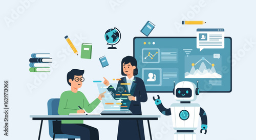 Education collaboration, artificial intelligence, teacher and student learning with ai
