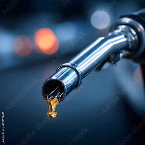 Diesel Fuel Pump Nozzle Close-Up
