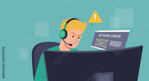 Frustrated Tech Support Agent Facing Network Errors and System Issues