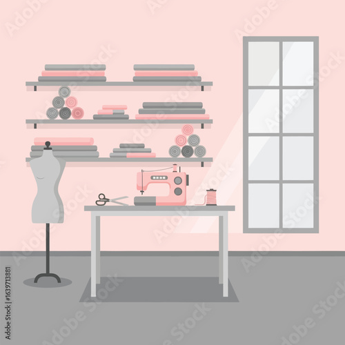 Pastel Sewing Studio: Modern Design