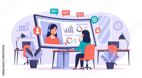 Remote assistance and digital communication support through virtual meetings