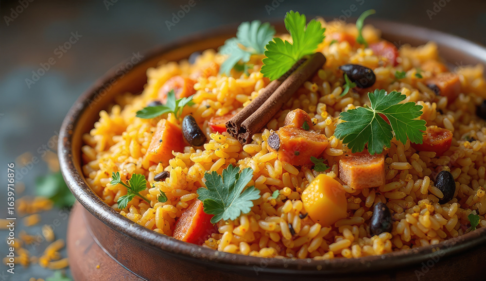 Deliciously Aromatic Rice Dish with Vegetables and Spices Deliciously Aromatic Rice Dish with Vegetables and Spices