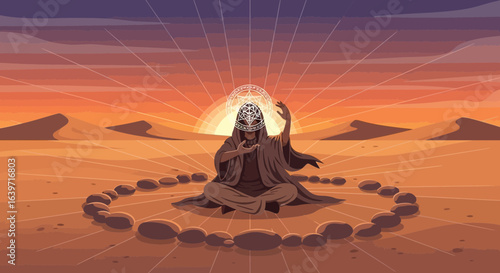 Desert Meditation: An Illustration of Spirituality and Serenity in the Sands