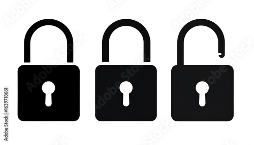 Three lock icons illustration