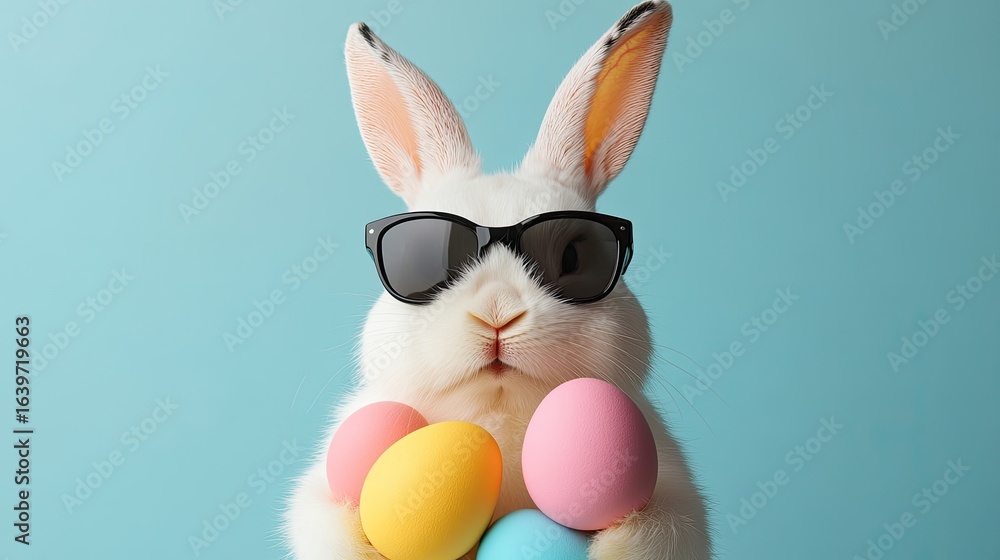 Fototapeta premium Too Cool for Easter: A Bunny in Shades Celebrates Holiday 2026