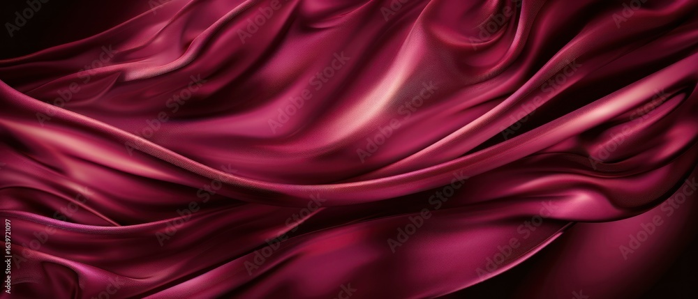 Fototapeta premium Pink Red Dark Shadow gloss light smooth reflection Silk Cloth luxury Background.