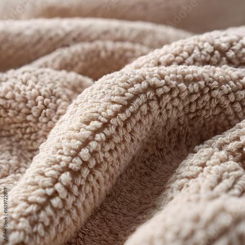 Turkish Towel Pile Texture with Cotton Loops Macro Shot