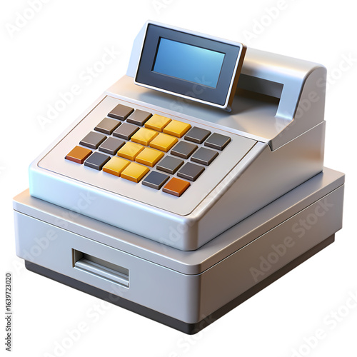 Vintage Electronic Cash Register A Detailed View of a Retro Point of Sale System