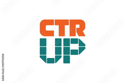 A graphic logo featuring the letters ctr in orange above the letters up in green pixelated style