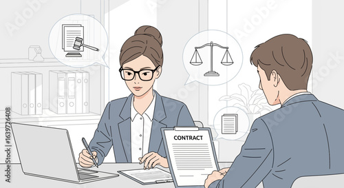 Business agreement consultation involving legal aspects and contractual terms