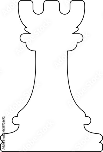 Image displays silhouette icon of a chess pieces, including the king, queen, rook, bishop, knight, and pawn. symbolizing strategic thinking and decision making in business planning. Editable stroke