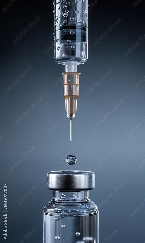 Syringe and Vial Ready for Vaccination Against Illness or Disease Syringe and Vial Ready for Vaccination Against Illness or Disease