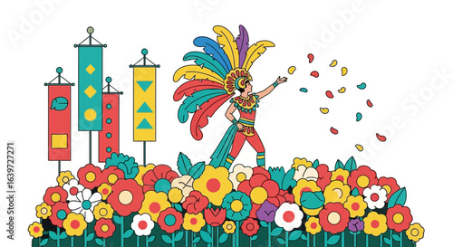 Celebration of cultural heritage with vibrant colors and festive elements