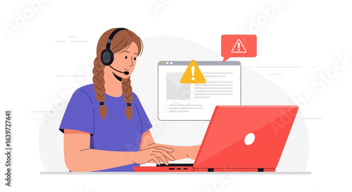 Dedicated support operator addressing technical glitches through remote guidance