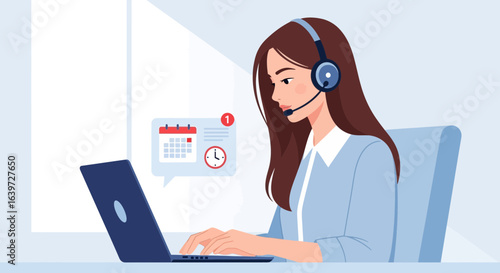 Dedicated customer service representative working with a friendly approach