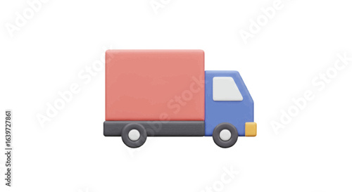 delivery truck on white background