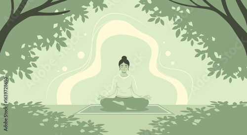 Harmonious meditation in nature evoking tranquility and mindfulness