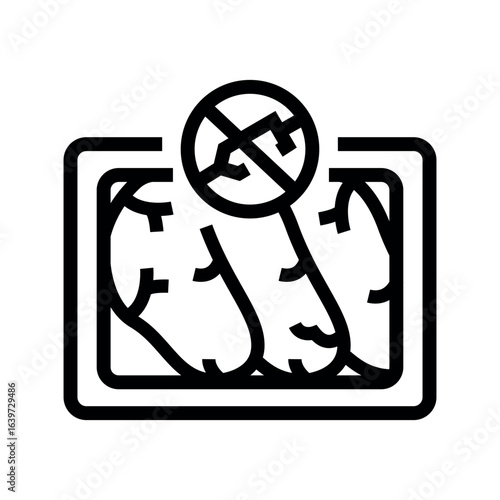 hormones free meat black line icon for digital and print projects.  Minimal clean icons for apps and websites.