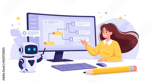 Innovative automation process facilitated by ai assistant and skilled worker