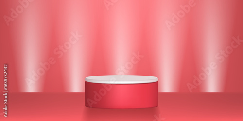 Entertaiment scene background. Scene in the rays of spotlights