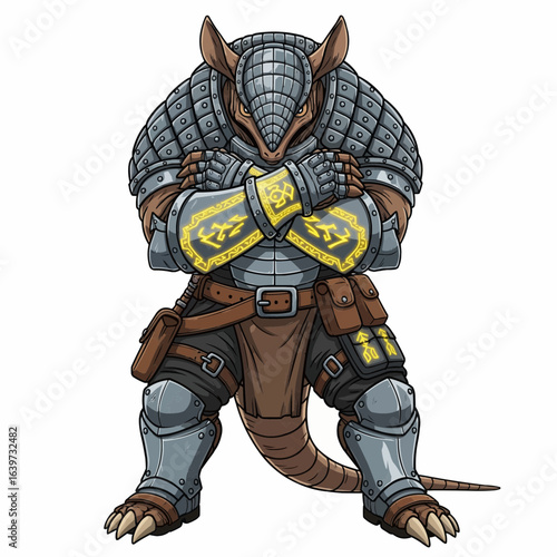 Armadillo Defender Vector Anime Style