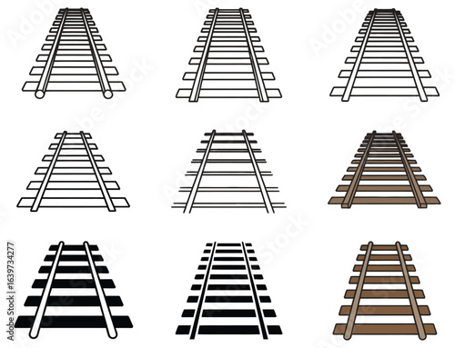 Angled train track illustration