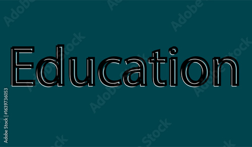 education text written in lowercase letters.Vector lettering design.