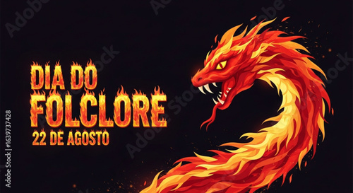 Ilustração vetorial de Boitata - Folclore Brasileiro