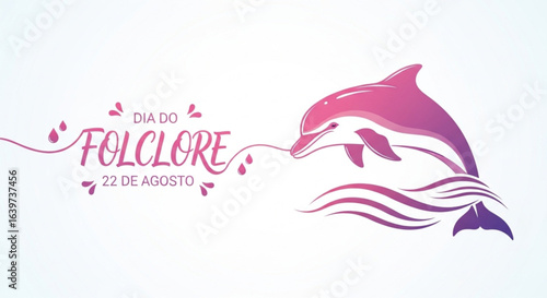 Poster de uma Ilustração vetorial de Boto Cor De Rosa - Folclore Brasileiro