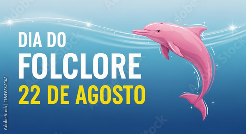 Ilustração vetorial de Boto Cor De Rosa - Folclore Brasileiro