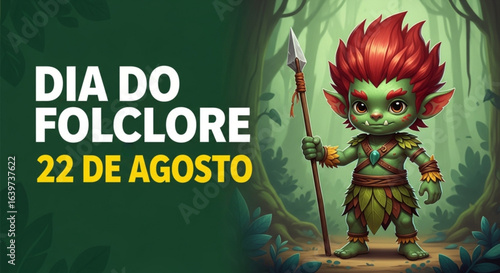Poster vetorial de Curupira - Folclore Brasileiro