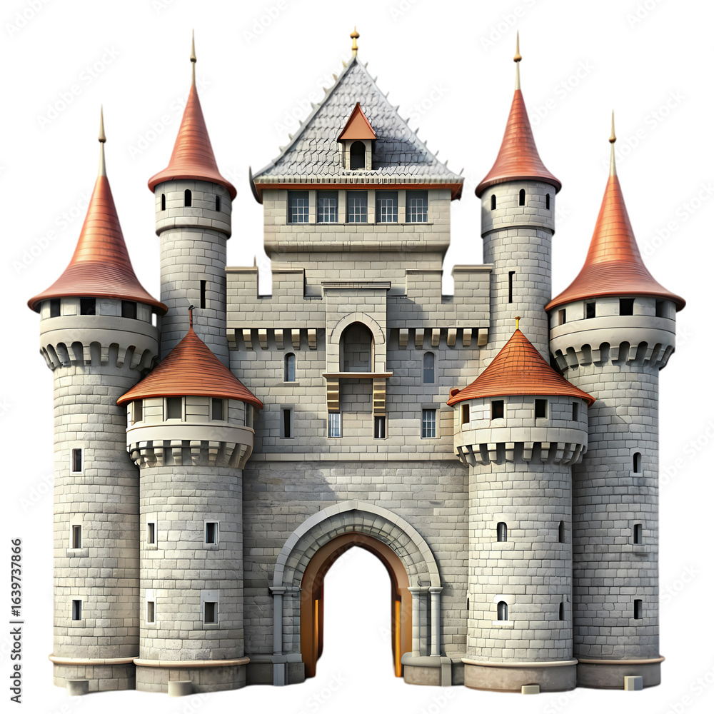 Fototapeta premium Majestic Stone Castle with Copper Roofs