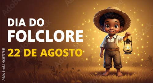 Ilustração vetorial de Negrinho Do Pastoreiro - Folclore Brasileiro