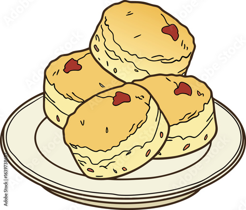 Biscuits plate on vector illustration 