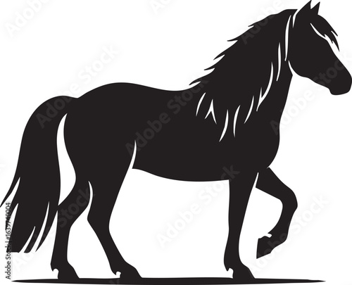 Majestic horse silhouette in motion