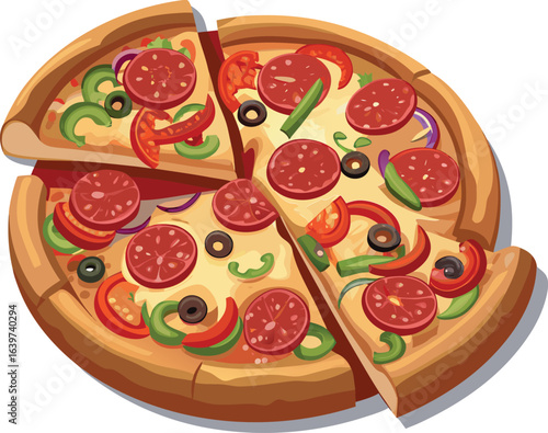 pizza vector illustration concept on eps with white background