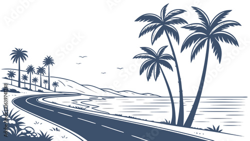 Tropical Road Vector Design.eps