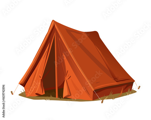 realistic classic camping tent on with illustration jpg on white background