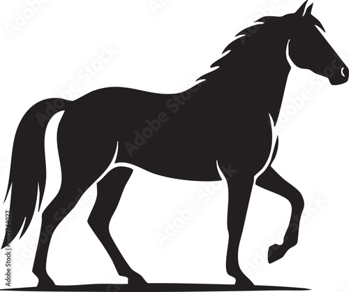 Elegant horse silhouette in motion