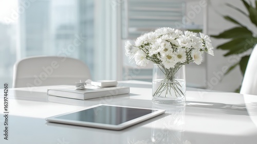 Wallpaper Mural Bright & Clean: Tablet Mockup in Chic Workspace Torontodigital.ca